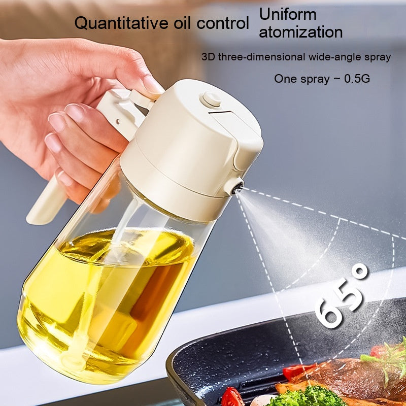 2-in-1 Oil Sprayer & Dispenser Bottle Controlled Cooking & Easy Use