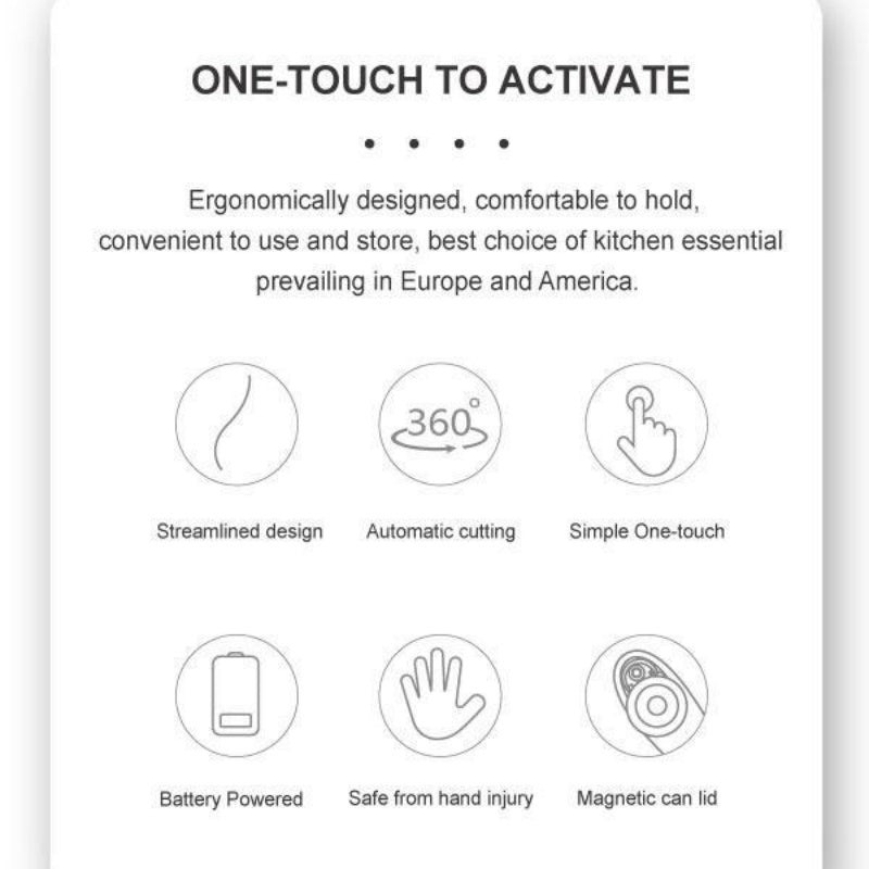 Nova Automatic Electric Can Opener – One Button Easy Open