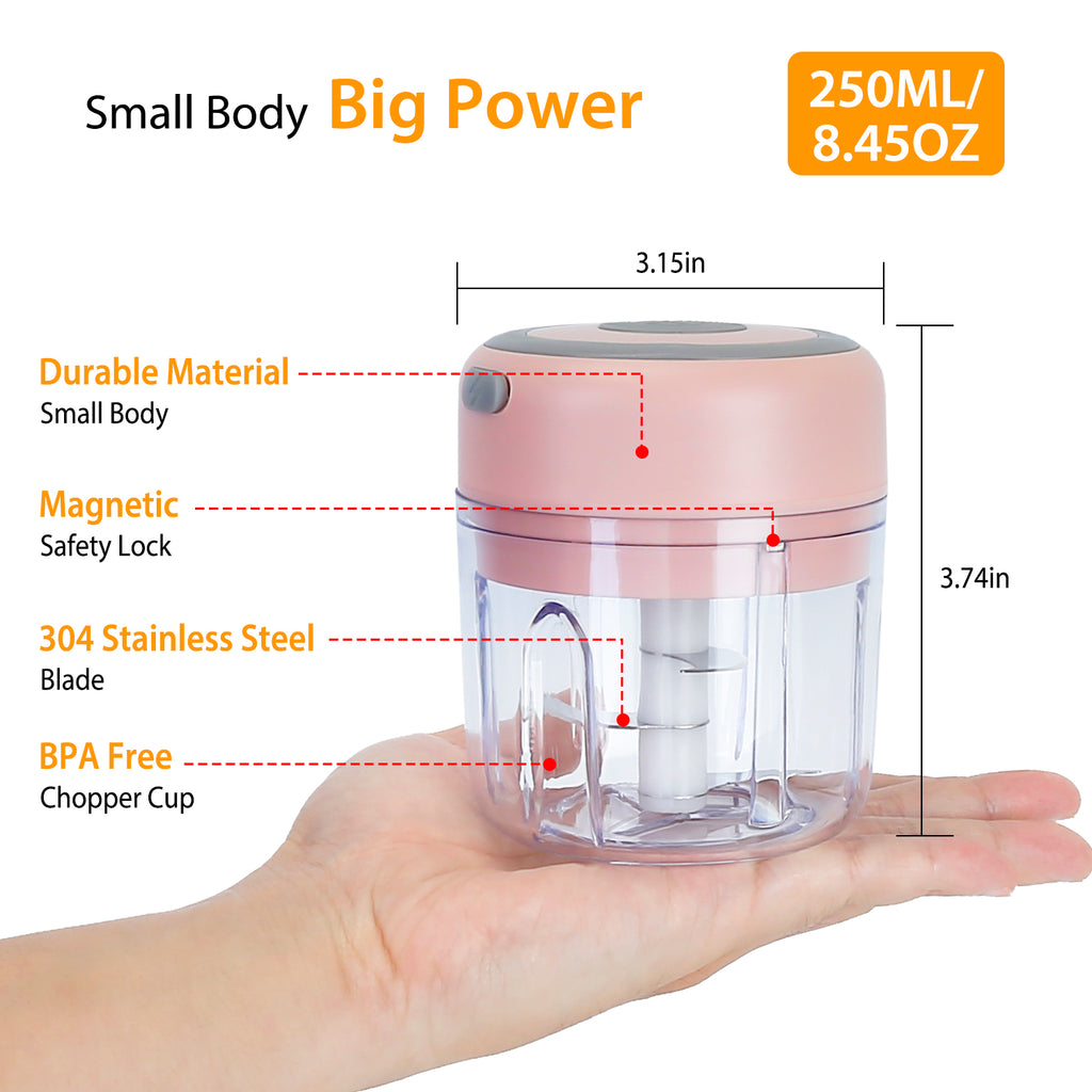 Portable Mini Electric Food Chopper - USB Rechargeable